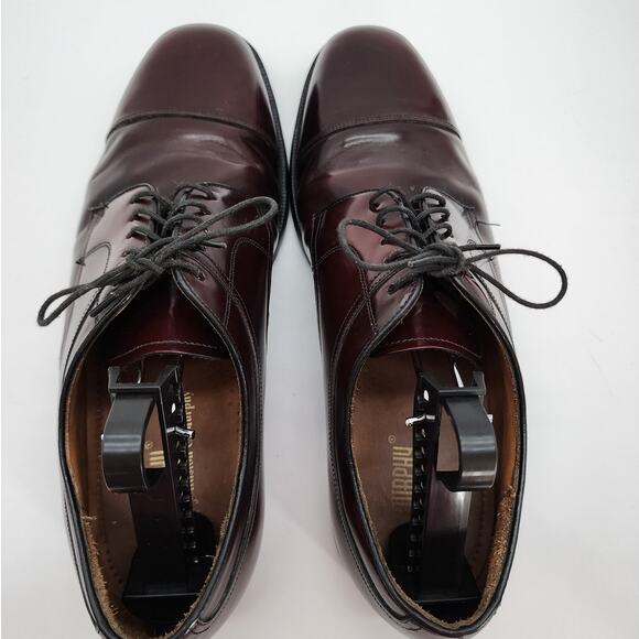 Johnston & Murphy Mens 10 Leather Cap-Toe Oxford Dress Shoes Burgundy Classic main image 14
